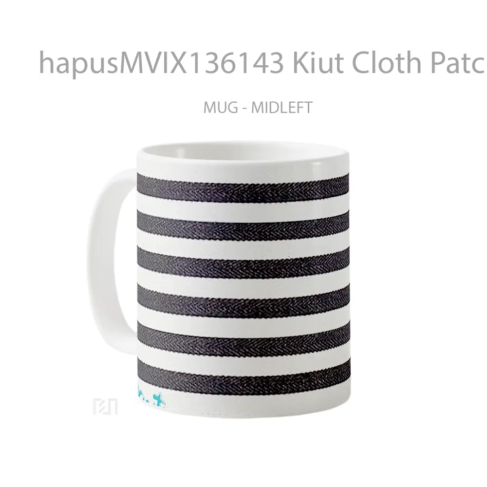 Mug Kiut Cloth Patches Gelas Keramik Unik - All-side / Desain