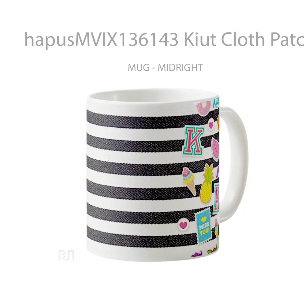 Mug Kiut Cloth Patches Gelas Keramik Unik - All-side / Desain