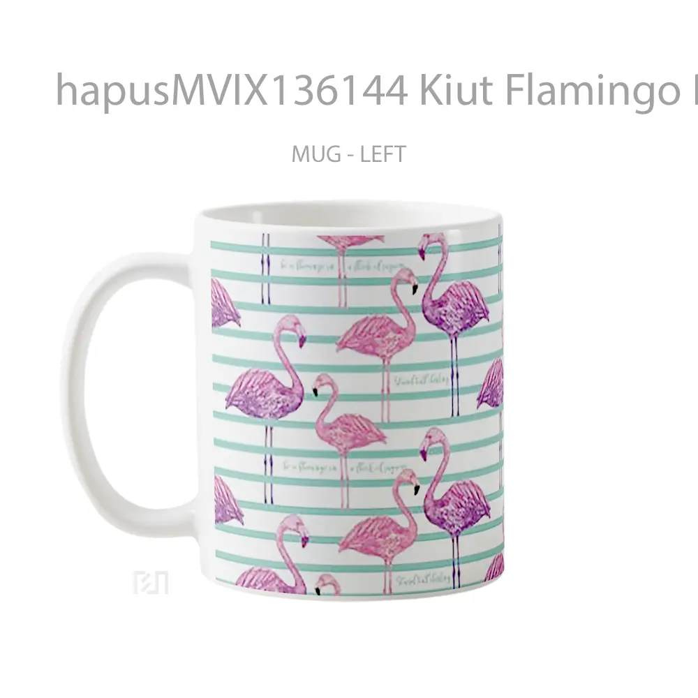 Mug Kiut Flamingo Pattern Gelas Seni Modern - All-side / Desain