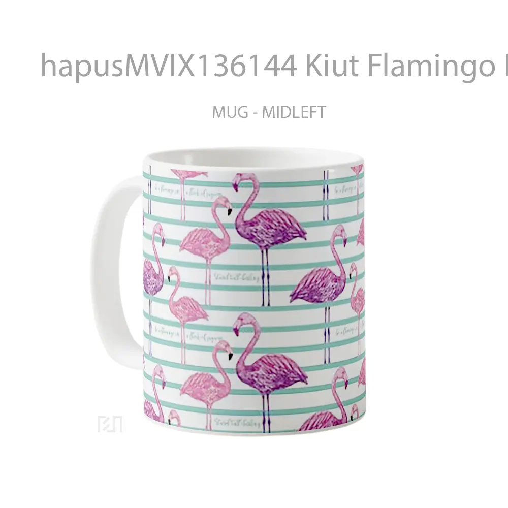 Mug Kiut Flamingo Pattern Gelas Seni Modern - All-side / Desain
