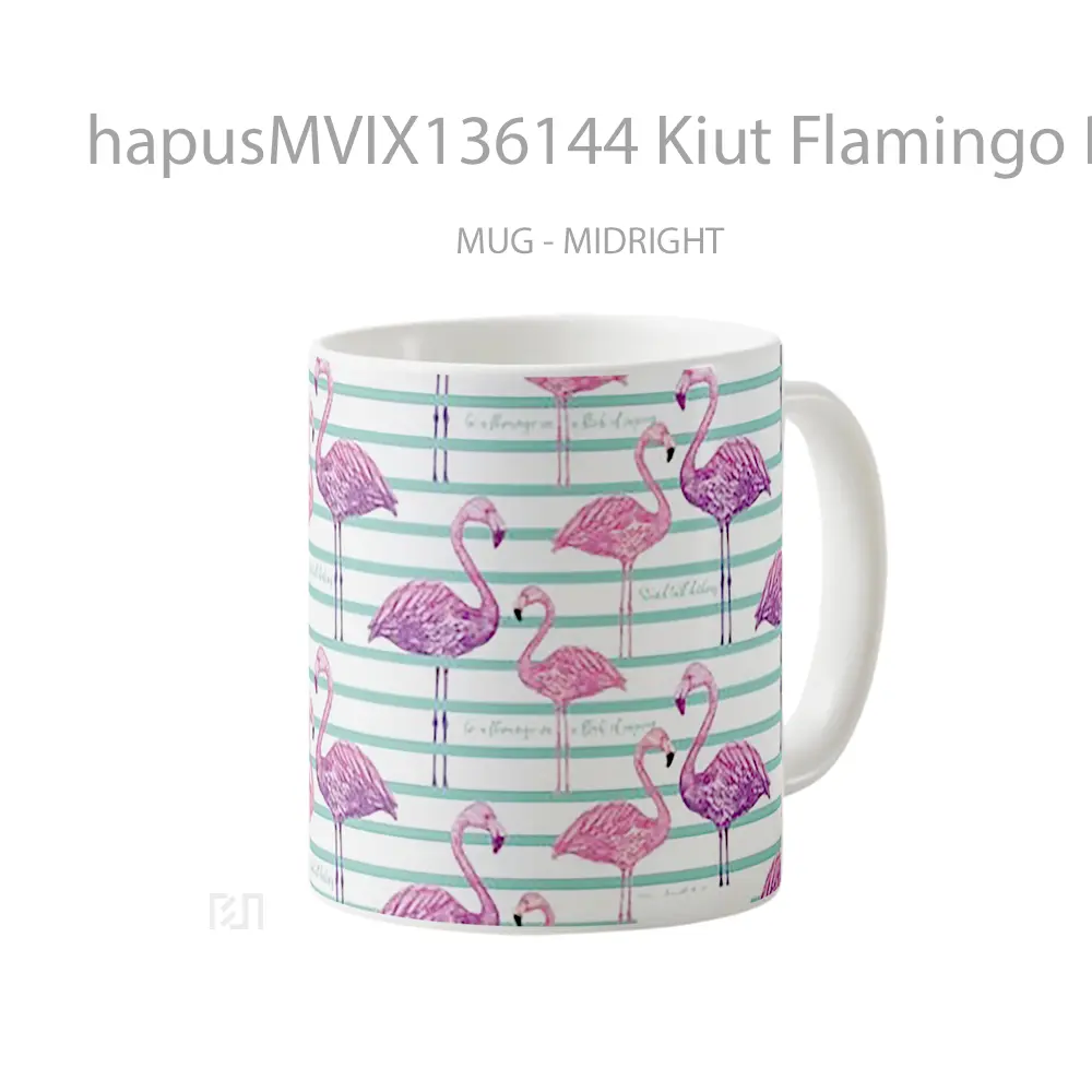 Mug Kiut Flamingo Pattern Gelas Seni Modern - All-side / Desain