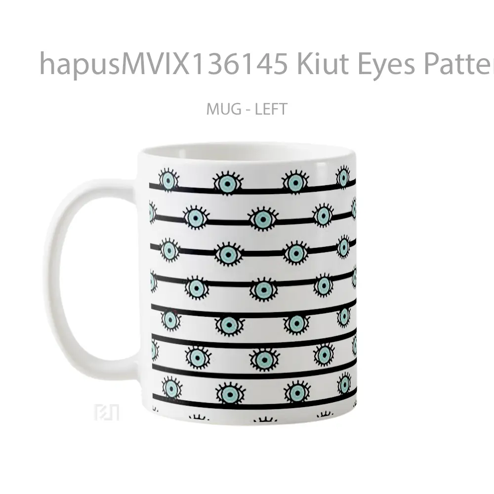 Mug Kiut Eyes Pattern Gelas Seni Modern - All-side / Desain