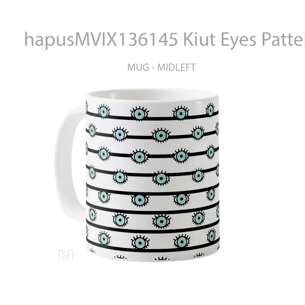 Mug Kiut Eyes Pattern Gelas Seni Modern - All-side / Desain