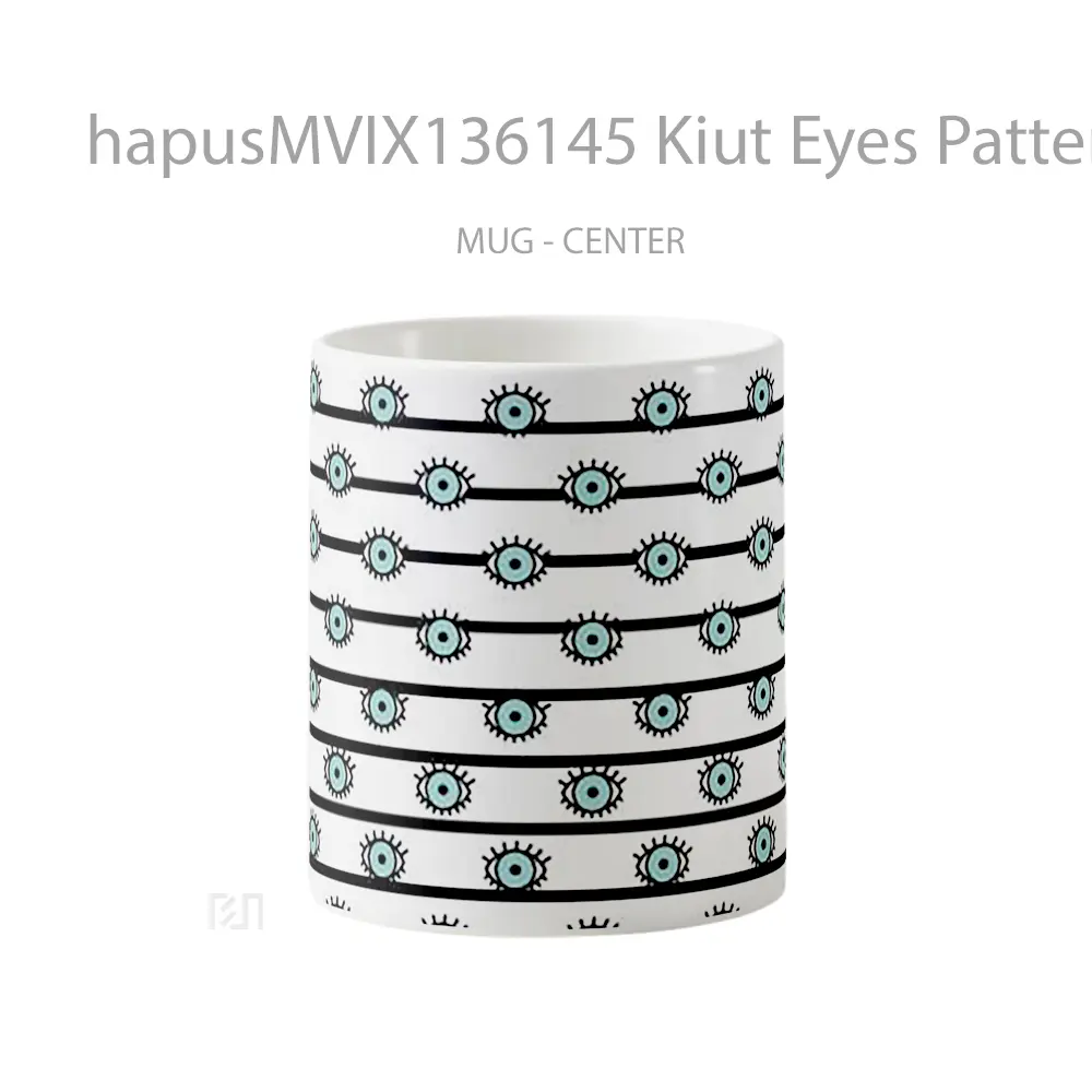 Mug Kiut Eyes Pattern Gelas Seni Modern