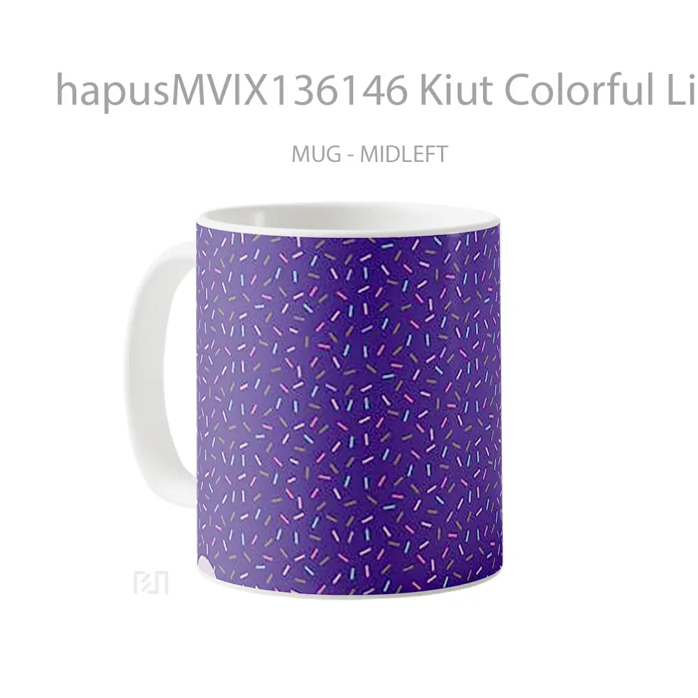 Mug Kiut Colorful Lines Pattern Gelas Seni Modern - All-side / Desain