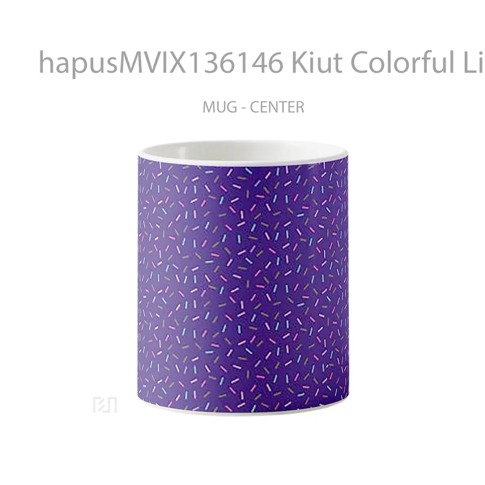 Mug Kiut Colorful Lines Pattern Gelas Seni Modern
