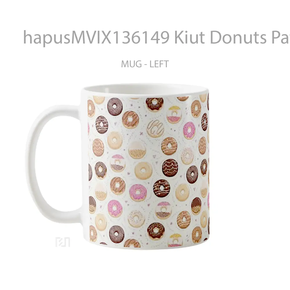 Mug Kiut Donuts Pattern Gelas Seni Modern - All-side / Desain