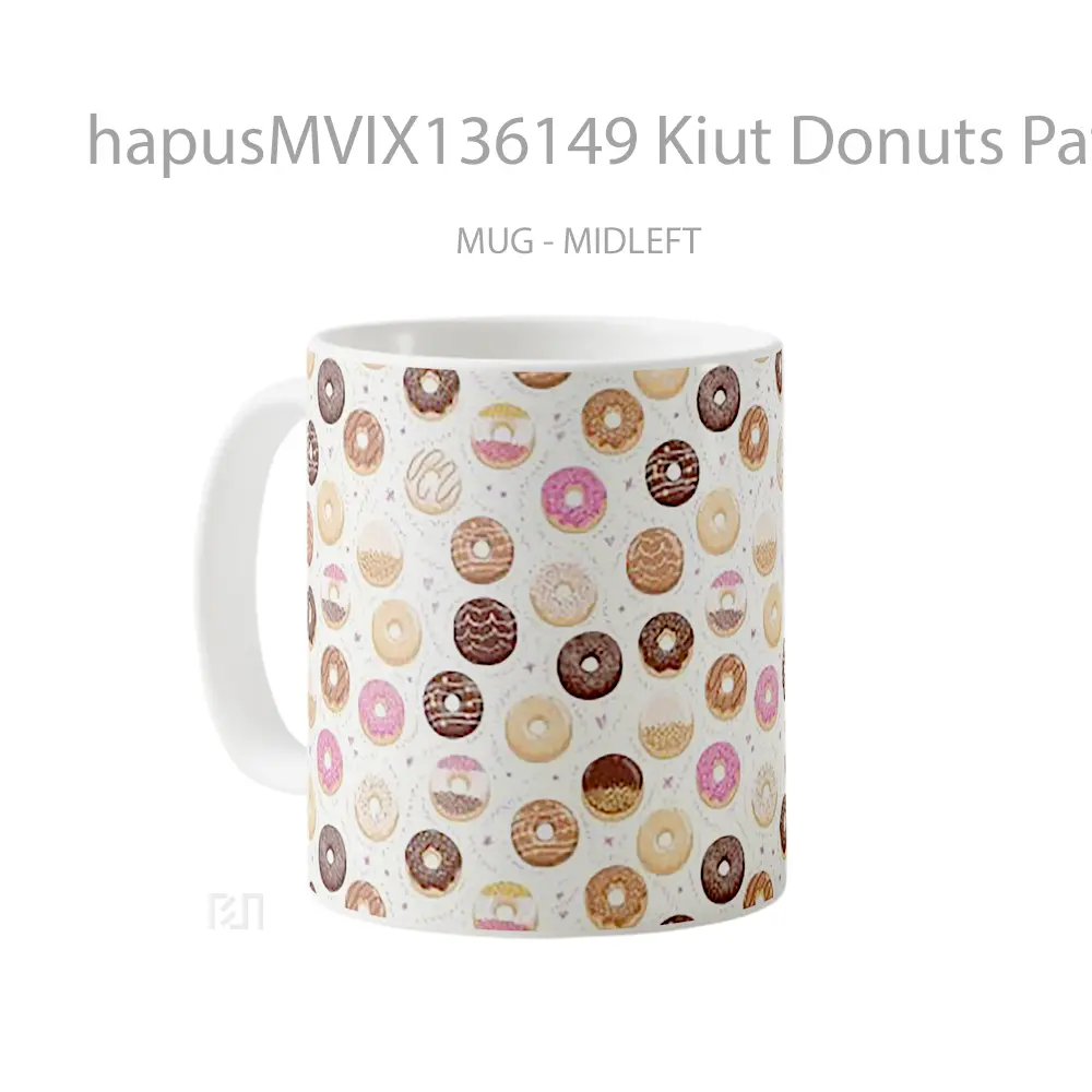 Mug Kiut Donuts Pattern Gelas Seni Modern - All-side / Desain