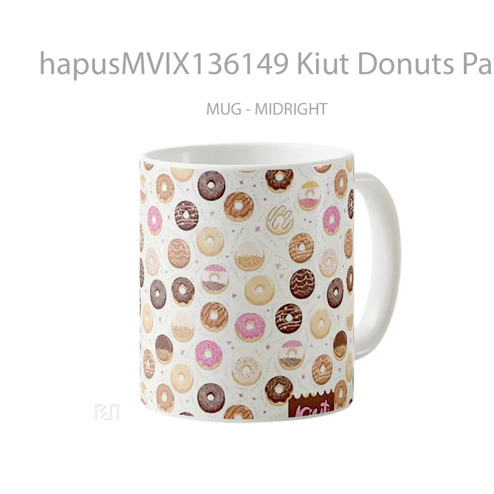 Mug Kiut Donuts Pattern Gelas Seni Modern - All-side / Desain