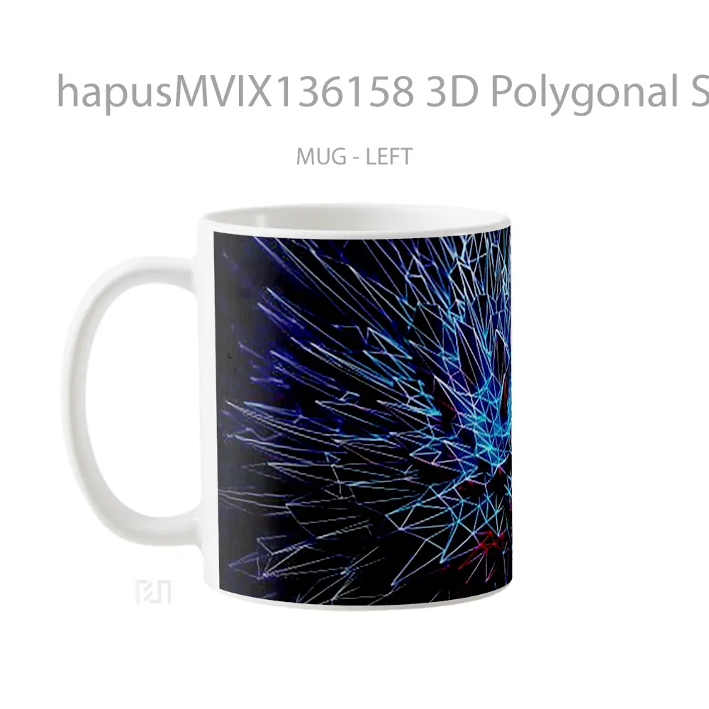 Mug 3D Polygonal Spikes Art Gelas Keramik Unik - All-side / Desain
