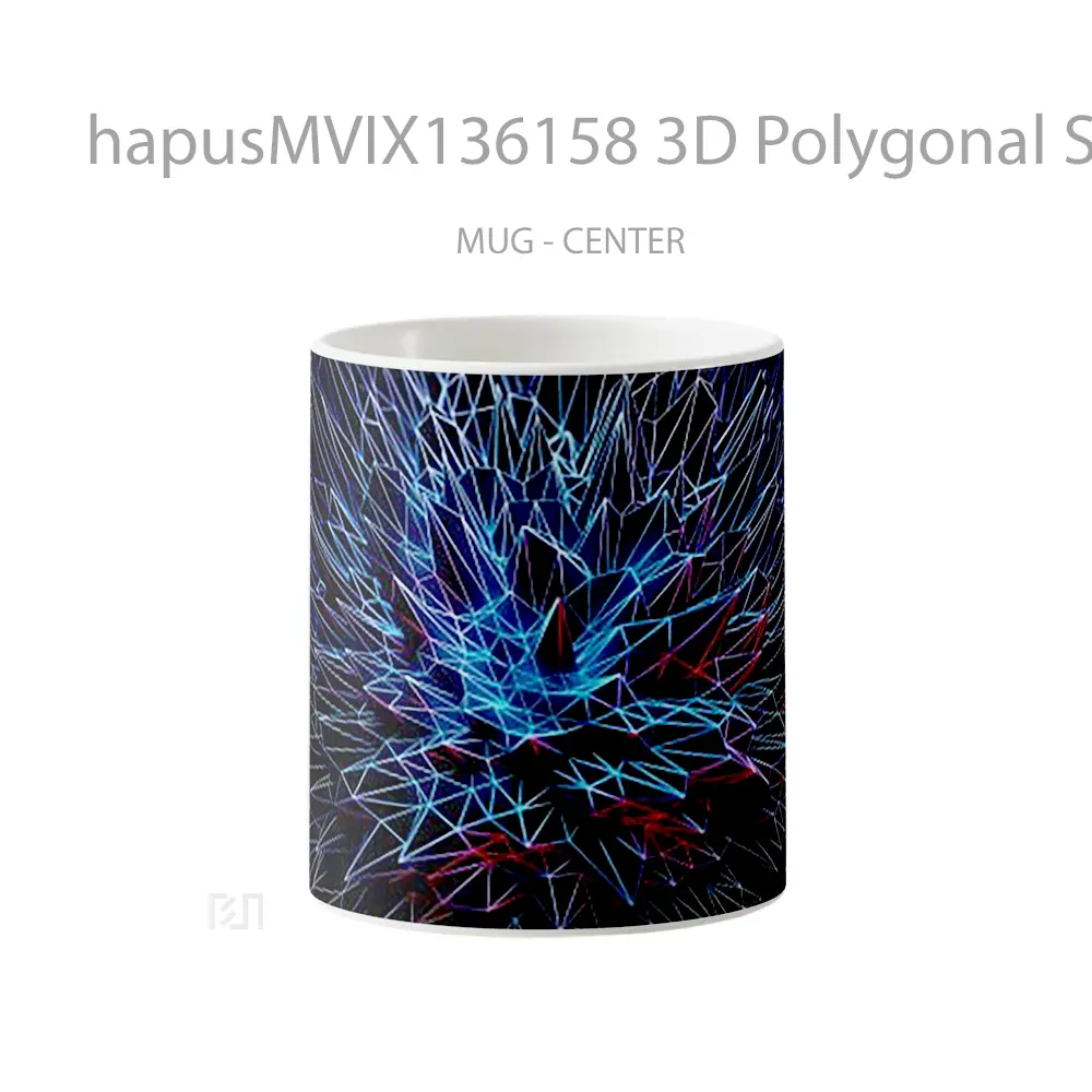 Mug 3D Polygonal Spikes Art Gelas Keramik Unik