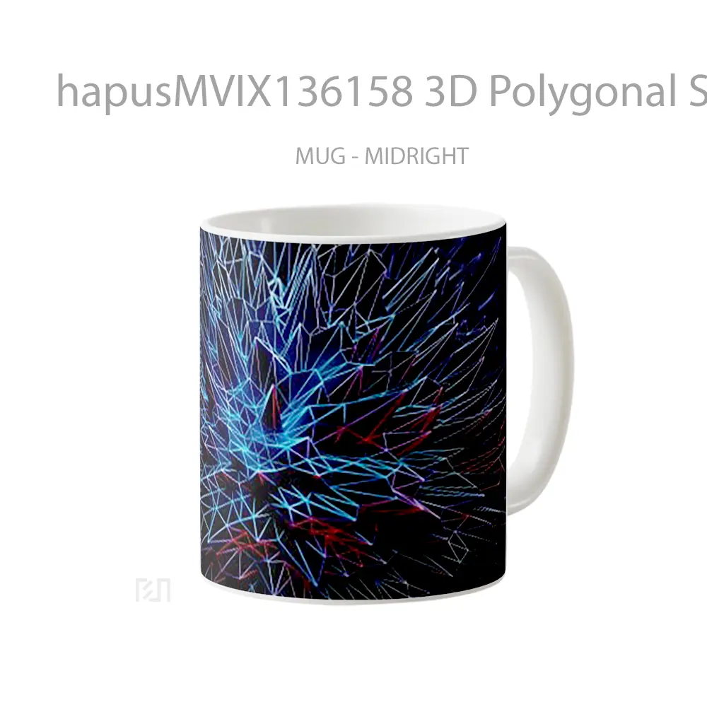 Mug 3D Polygonal Spikes Art Gelas Keramik Unik - All-side / Desain
