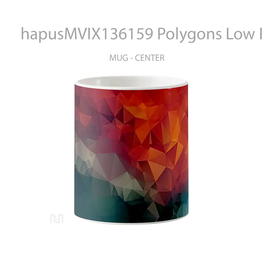 Mug Polygons Low Poly Art Gelas Keramik Unik