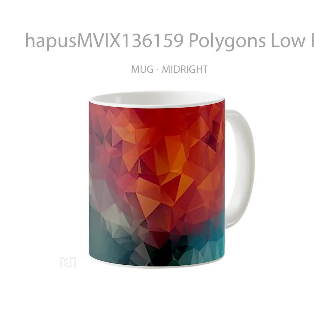 Mug Polygons Low Poly Art Gelas Keramik Unik - All-side / Desain