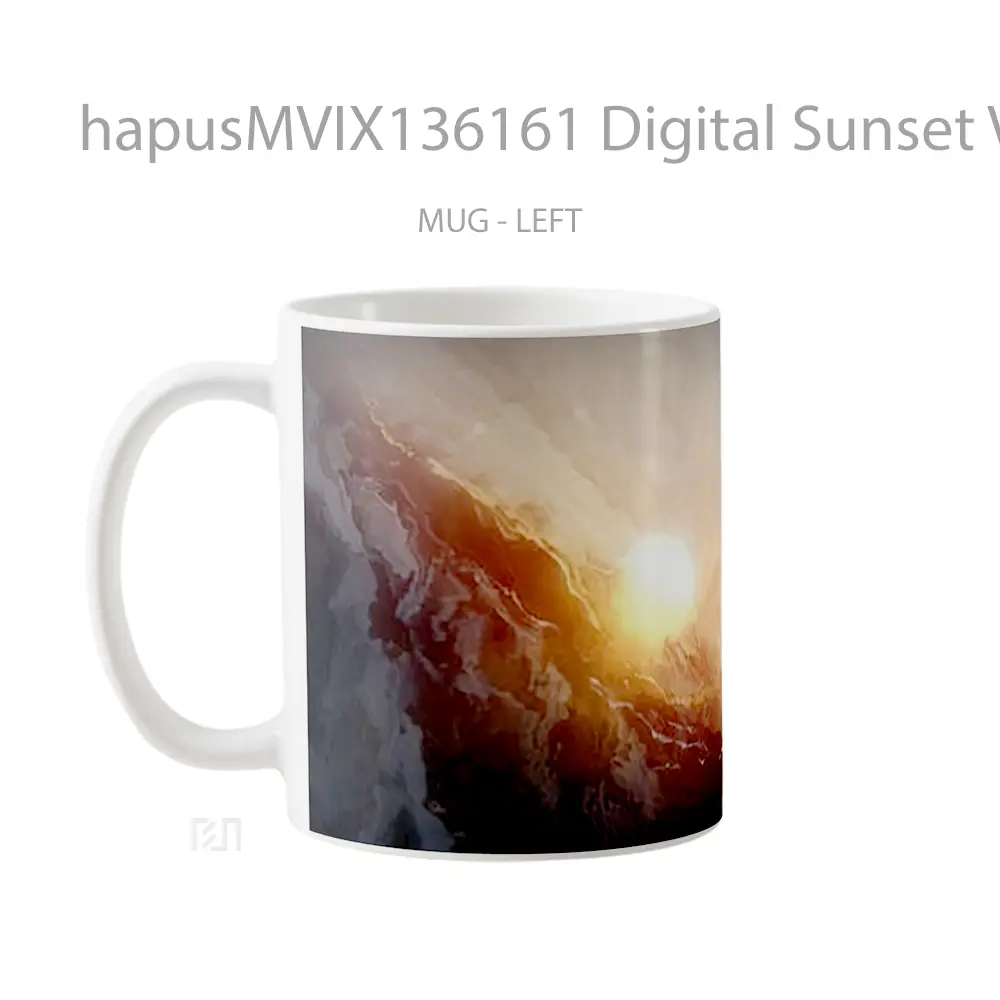 Mug Digital Sunset V2 Gelas Pemandangan Alam - All-side / Desain