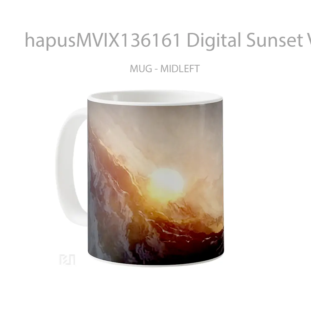 Mug Digital Sunset V2 Gelas Pemandangan Alam - All-side / Desain
