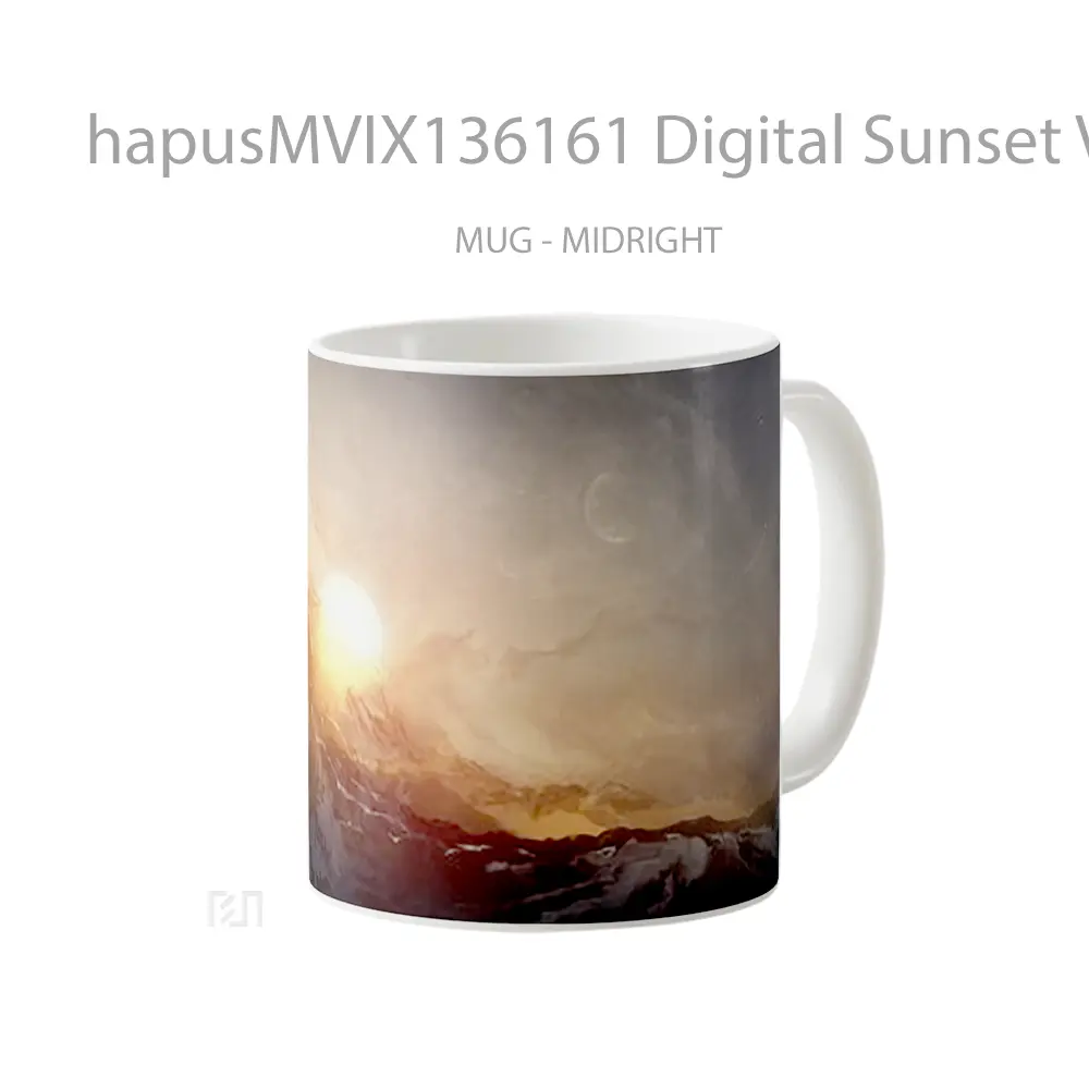 Mug Digital Sunset V2 Gelas Pemandangan Alam - All-side / Desain
