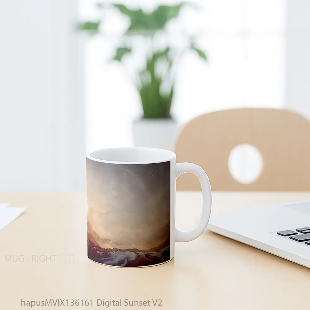Mug Digital Sunset V2 Gelas Pemandangan Alam - All-side / Desain