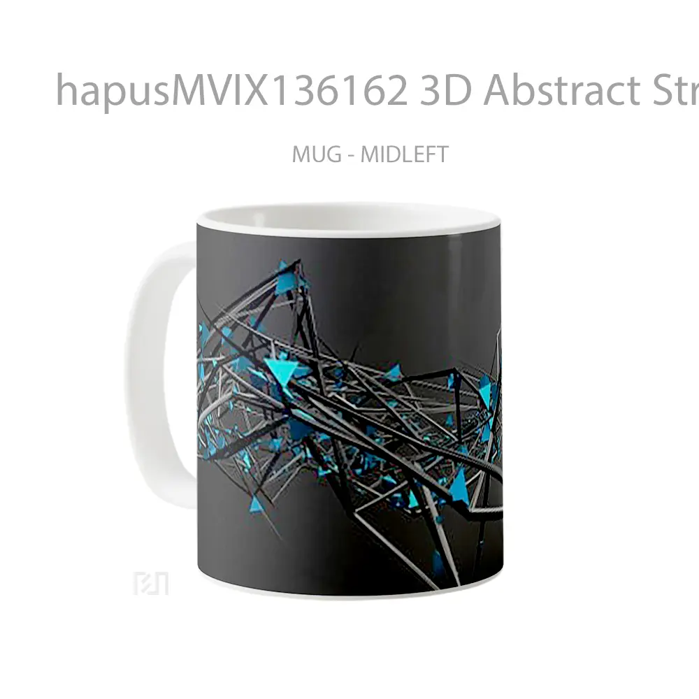 Mug 3D Abstract Structure Gelas Seni Modern - All-side / Desain