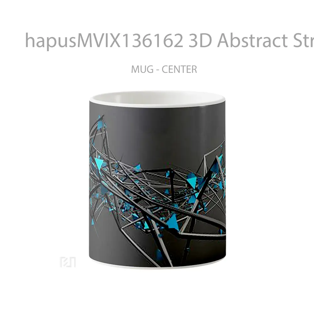 Mug 3D Abstract Structure Gelas Seni Modern