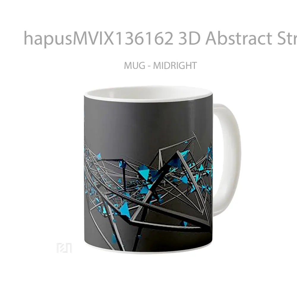 Mug 3D Abstract Structure Gelas Seni Modern - All-side / Desain