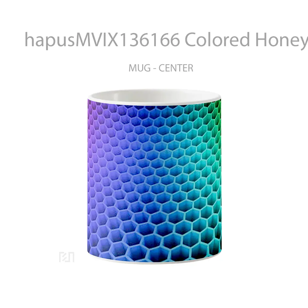 Mug Colored Honeycomb 3D Hexagons Gelas Keramik Unik