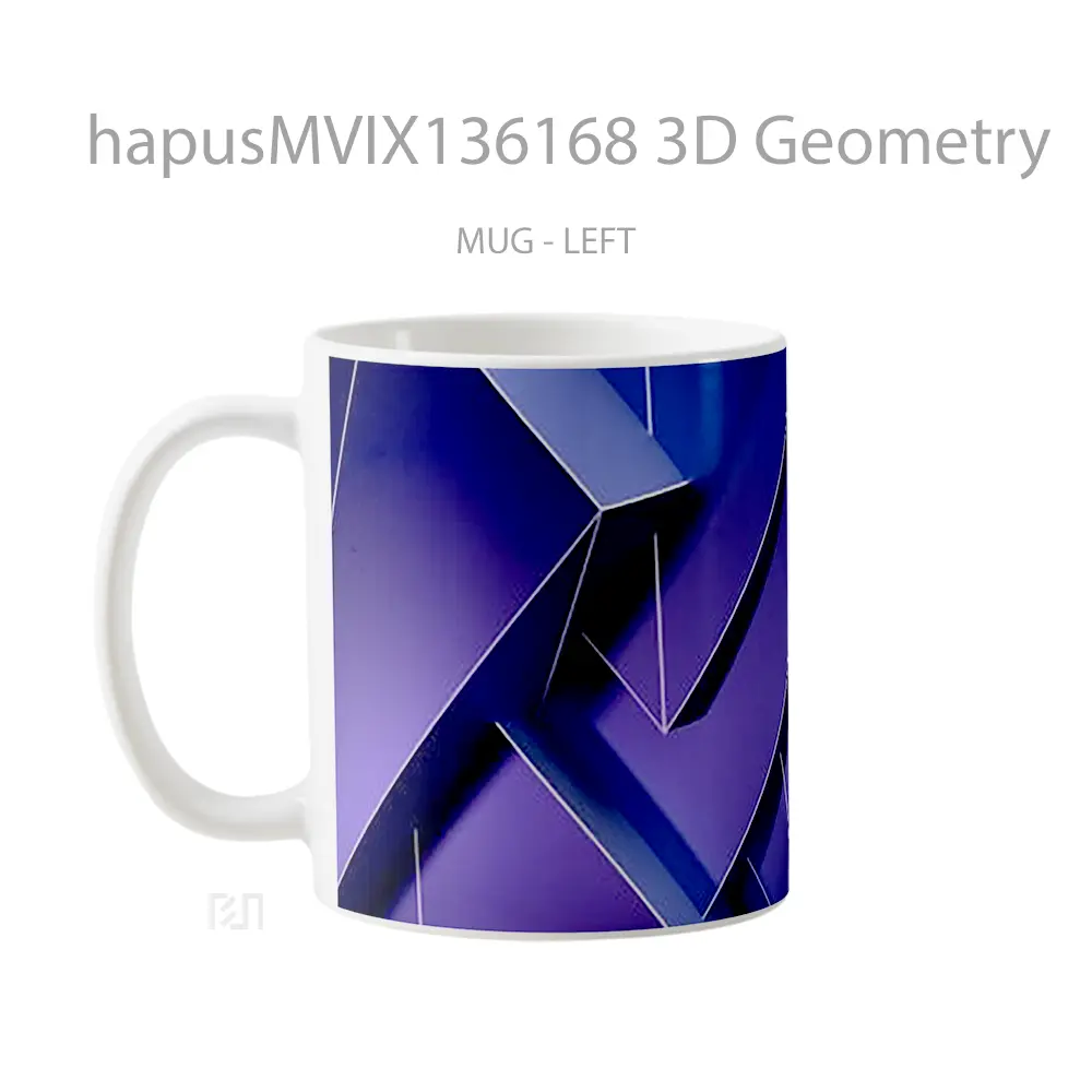 Mug 3D Geometry Gelas Keramik Unik - All-side / Desain