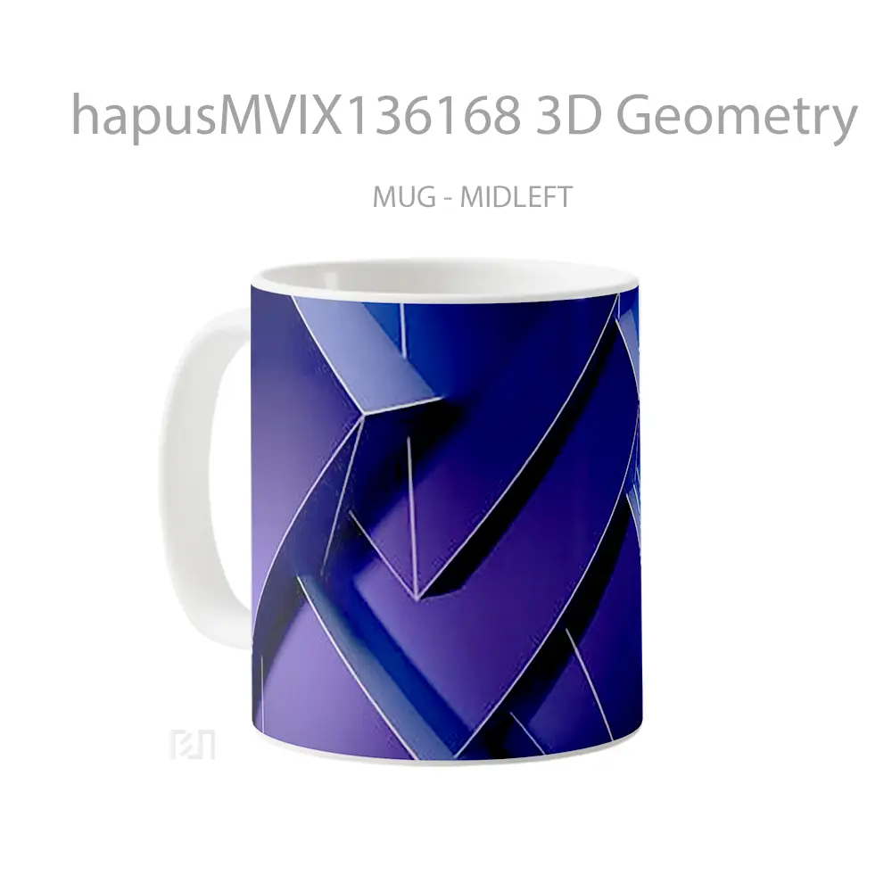 Mug 3D Geometry Gelas Keramik Unik - All-side / Desain