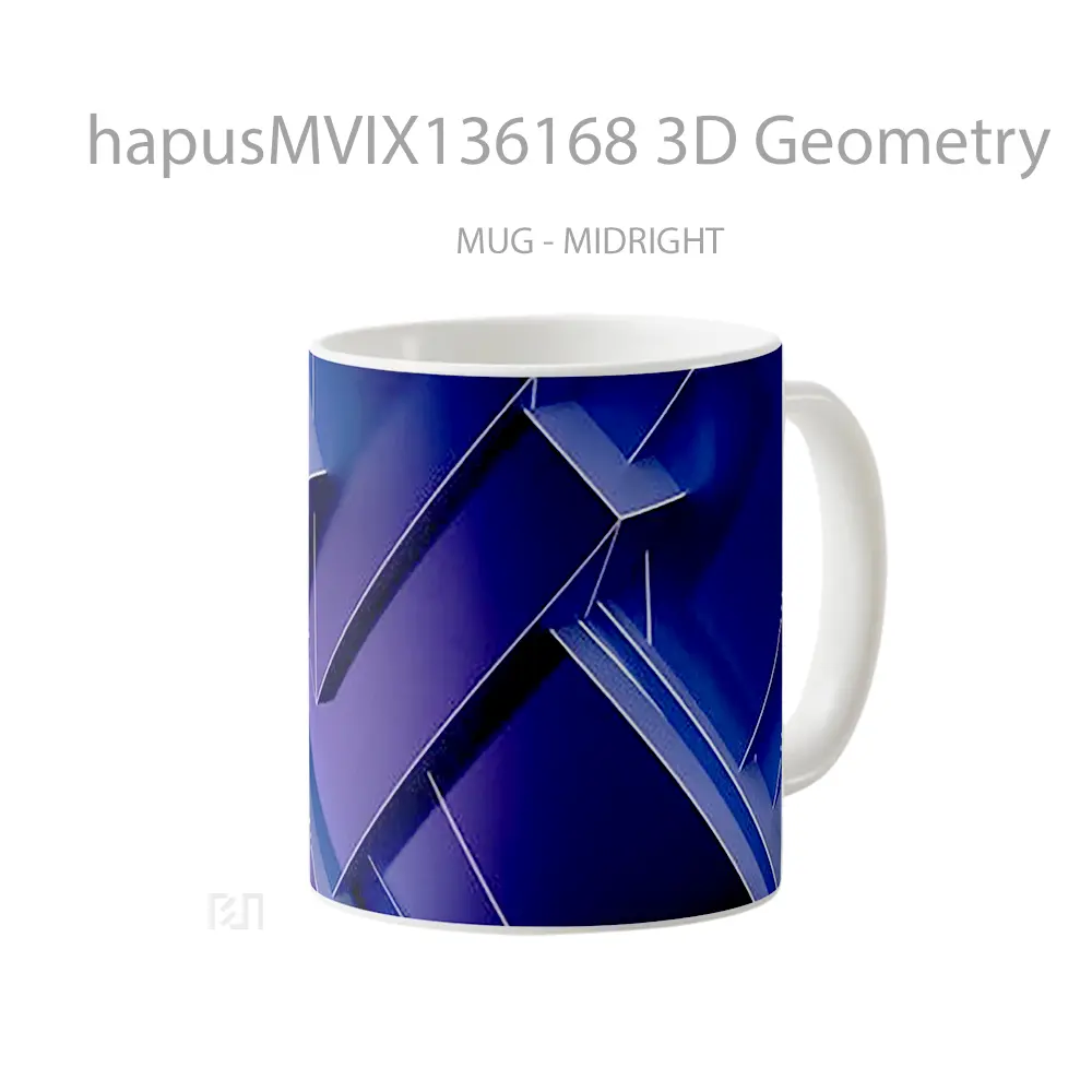 Mug 3D Geometry Gelas Keramik Unik - All-side / Desain