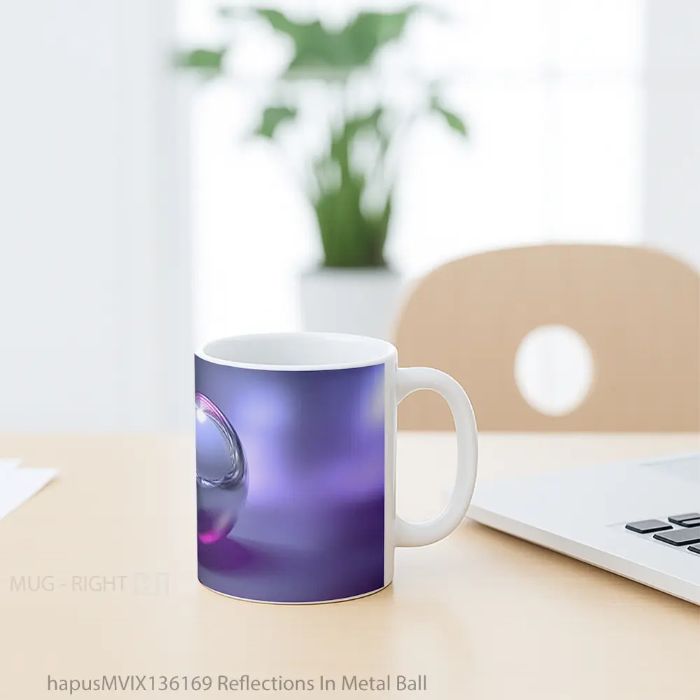 Mug Reflections In Metal Ball Gelas Keramik Unik - All-side / Desain