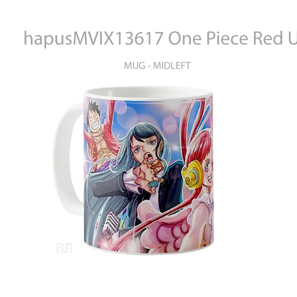 Mug One Piece Red Uta Ain Luffy Cangkir Anime - All-side / Desain