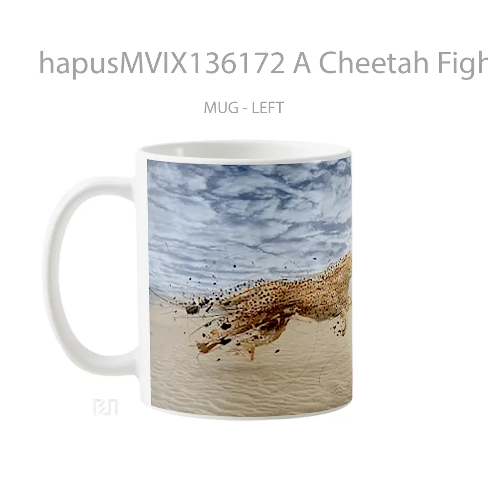Mug A Cheetah Fighting With A Bird Gelas Hewan Lucu - All-side / Desain