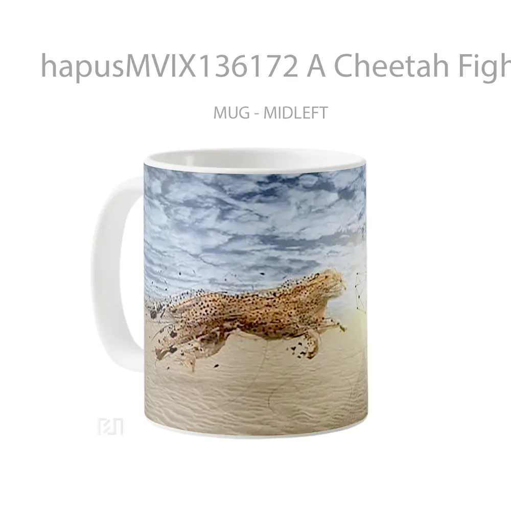 Mug A Cheetah Fighting With A Bird Gelas Hewan Lucu - All-side / Desain