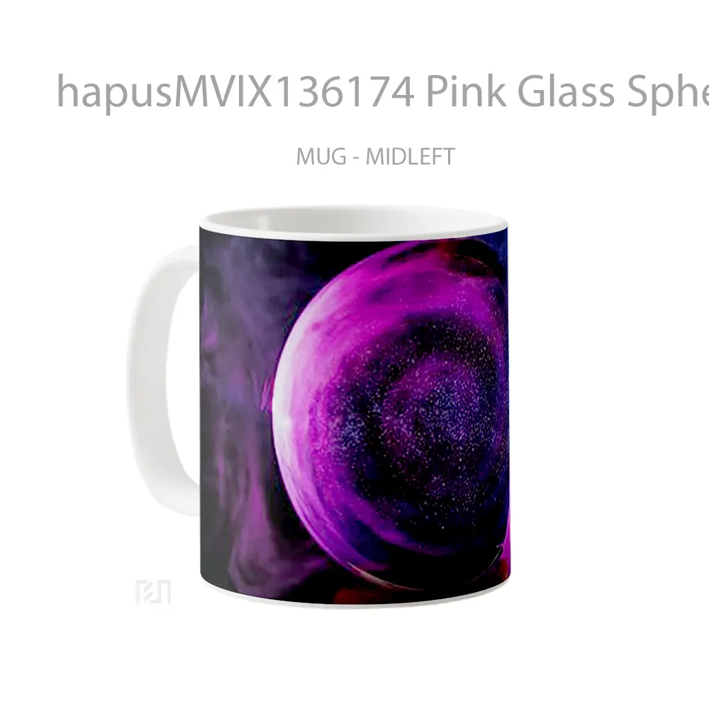 Mug Pink Glass Sphere Gelas Keramik Unik - All-side / Desain