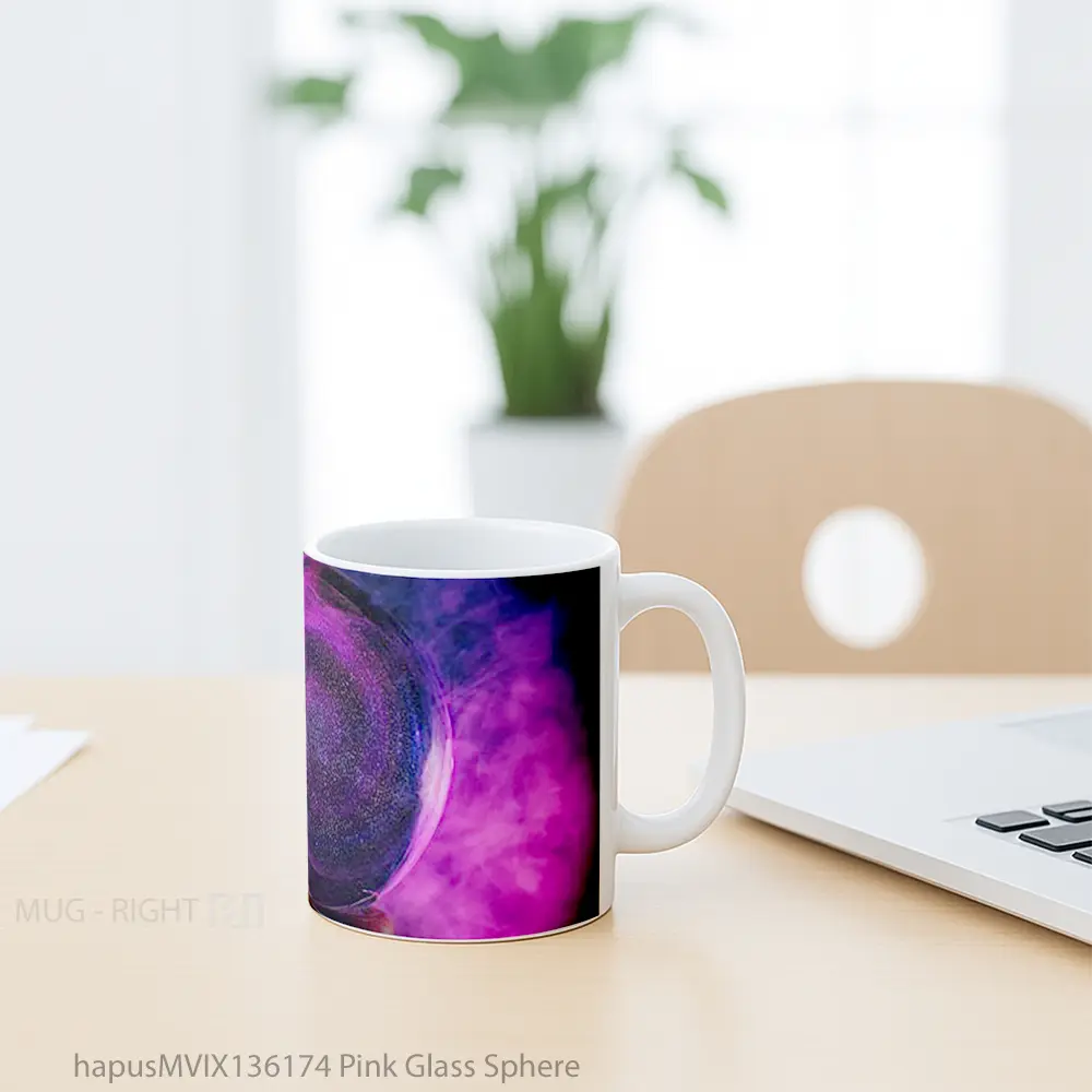 Mug Pink Glass Sphere Gelas Keramik Unik - All-side / Desain