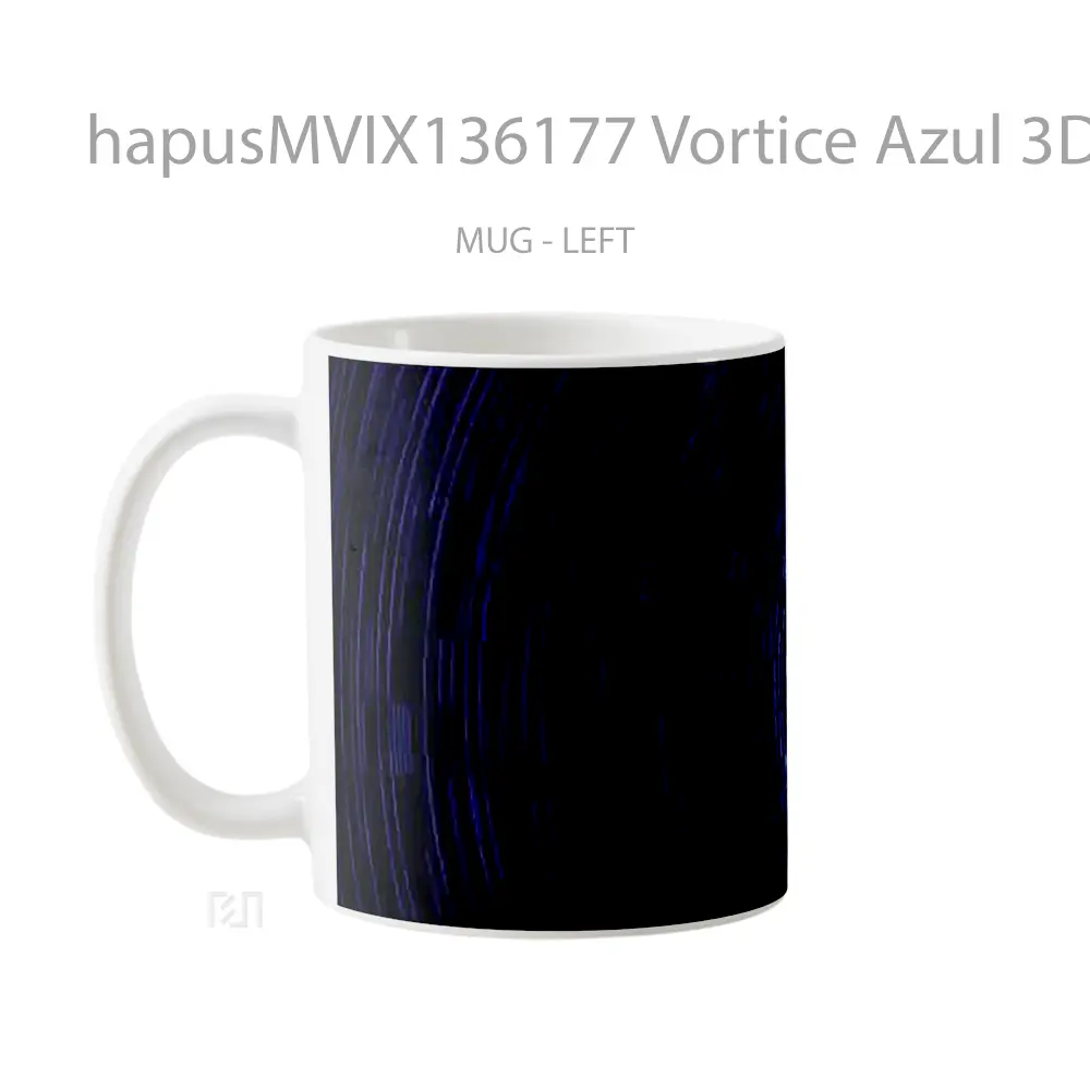 Mug Vortice Azul 3D Gelas Keramik Unik - All-side / Desain