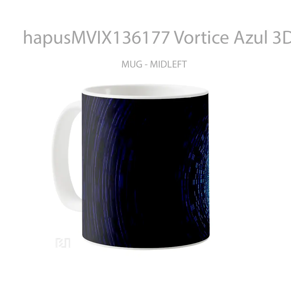 Mug Vortice Azul 3D Gelas Keramik Unik - All-side / Desain