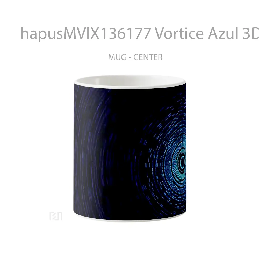 Mug Vortice Azul 3D Gelas Keramik Unik