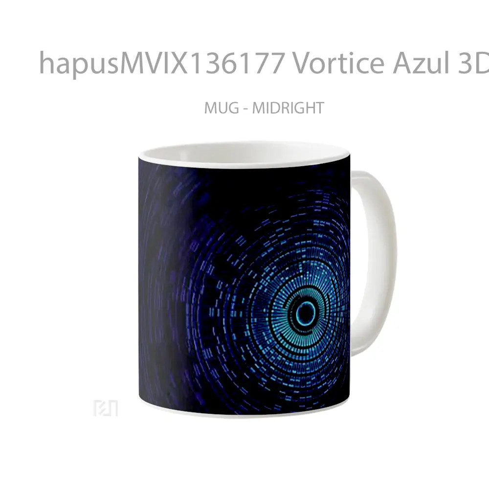 Mug Vortice Azul 3D Gelas Keramik Unik - All-side / Desain