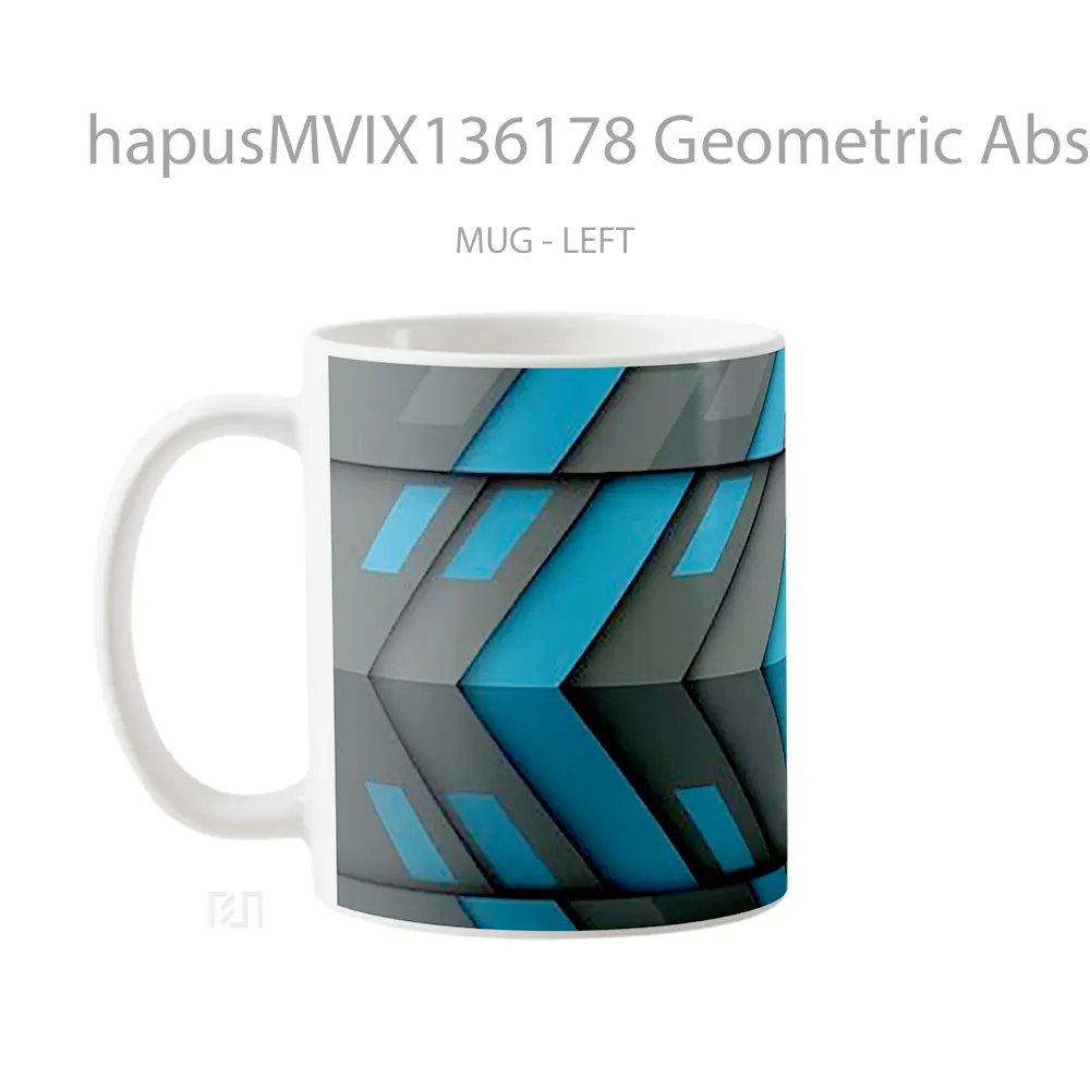 Mug Geometric Abstraction Gelas Seni Modern - All-side / Desain