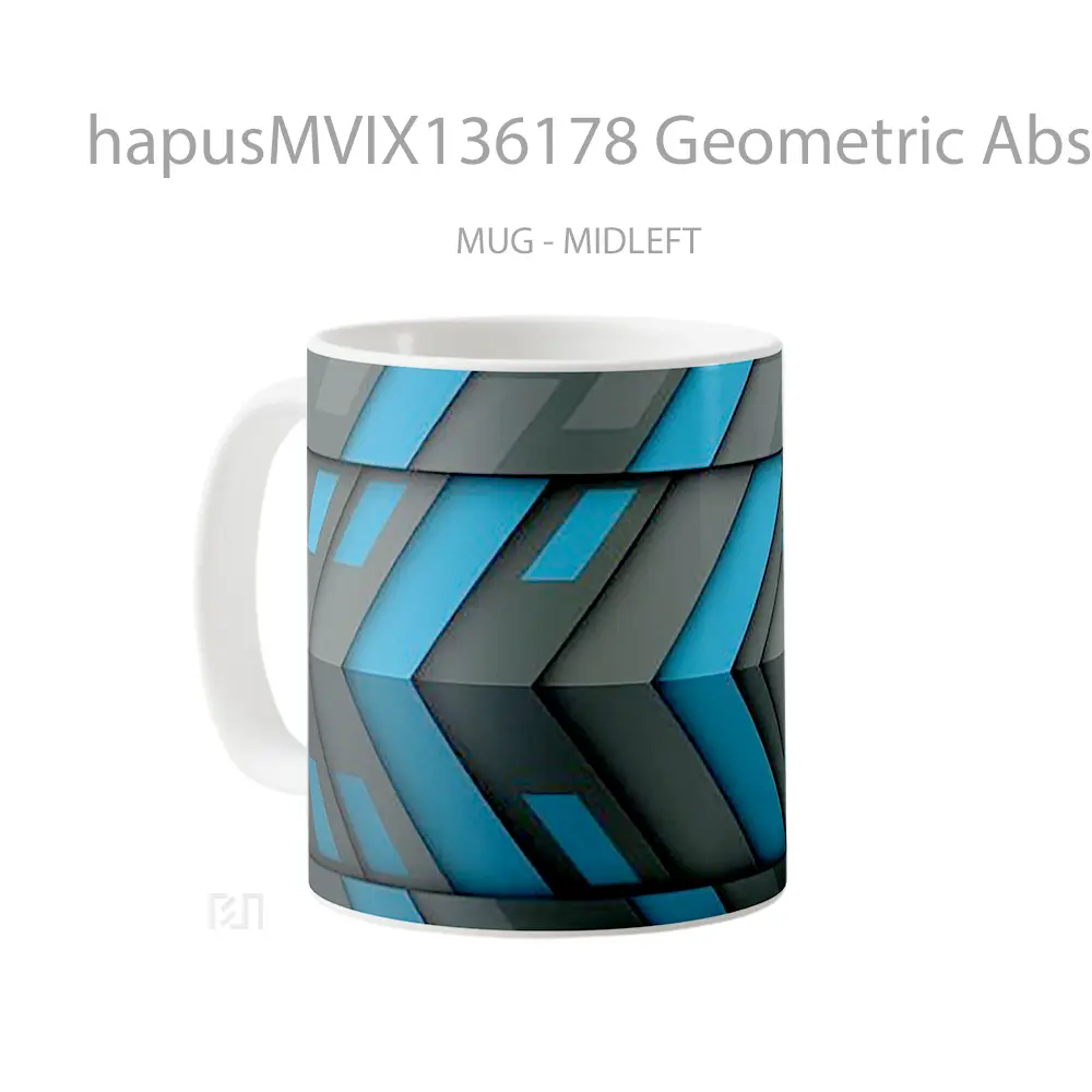 Mug Geometric Abstraction Gelas Seni Modern - All-side / Desain