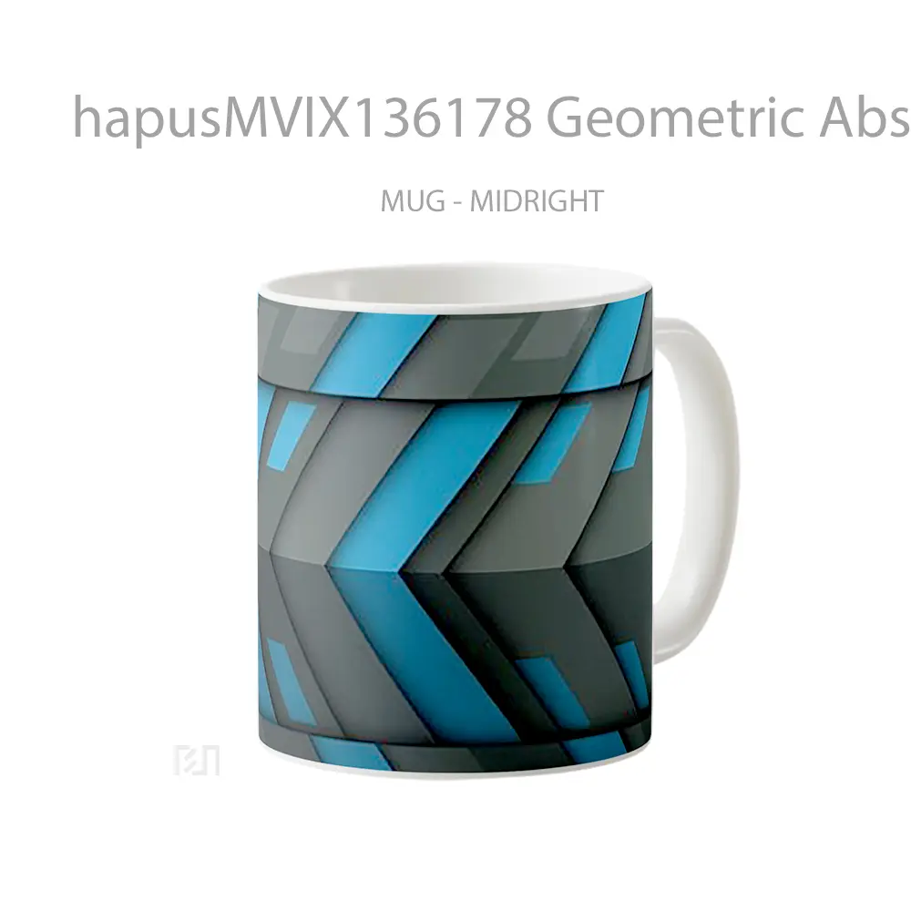 Mug Geometric Abstraction Gelas Seni Modern - All-side / Desain