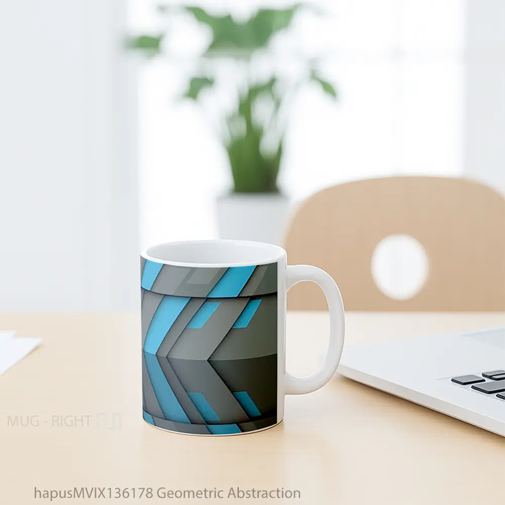 Mug Geometric Abstraction Gelas Seni Modern - All-side / Desain