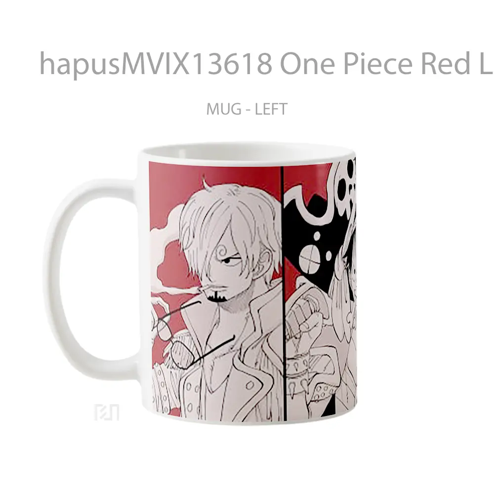 Mug One Piece Red Luffy Zoro Sanji Cangkir Anime - All-side / Desain