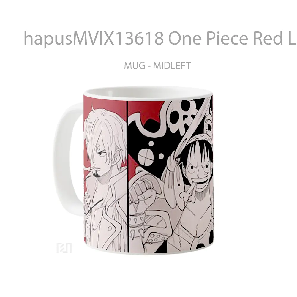 Mug One Piece Red Luffy Zoro Sanji Cangkir Anime - All-side / Desain