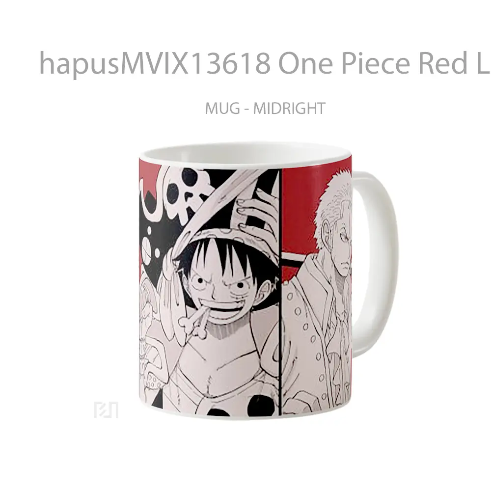 Mug One Piece Red Luffy Zoro Sanji Cangkir Anime - All-side / Desain