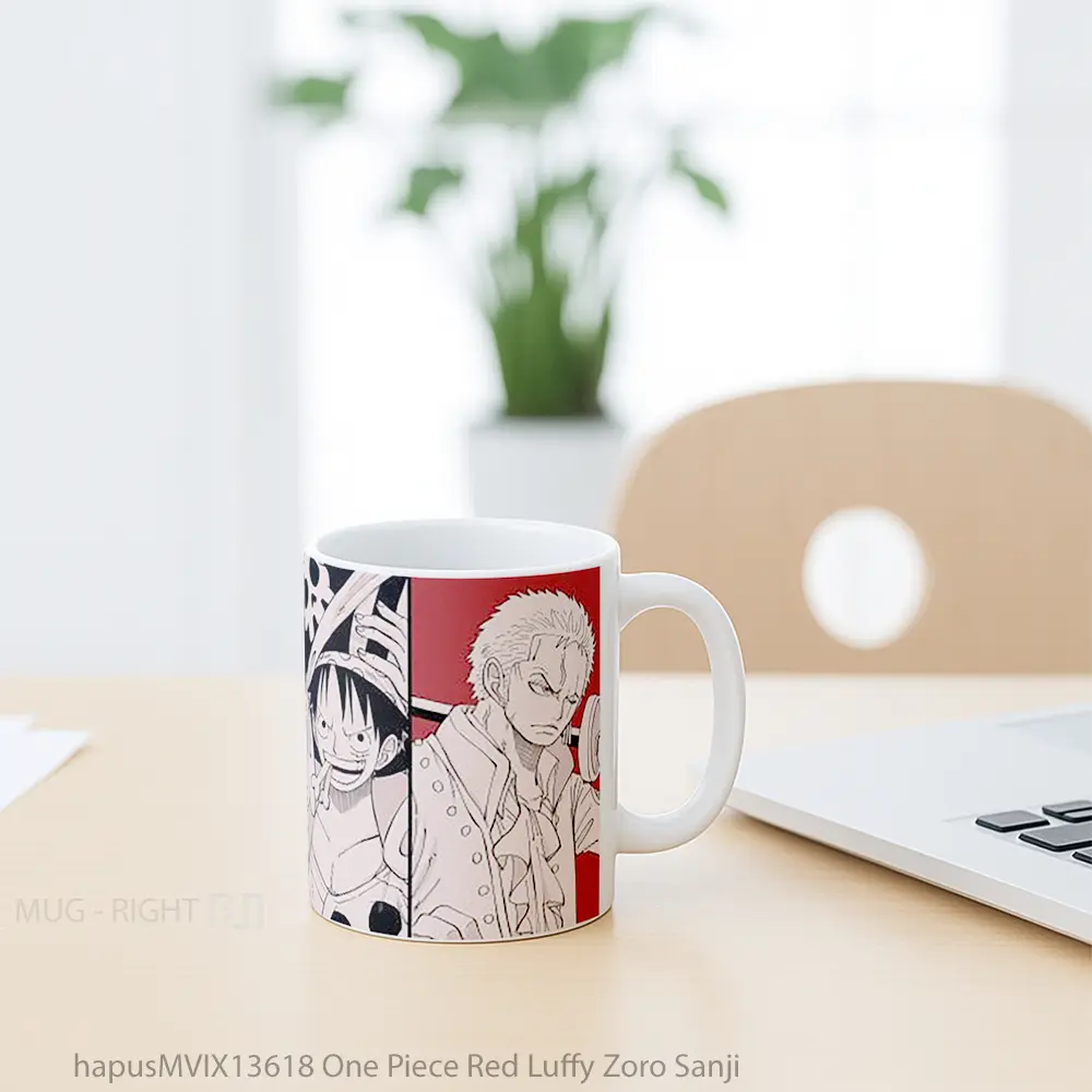 Mug One Piece Red Luffy Zoro Sanji Cangkir Anime - All-side / Desain
