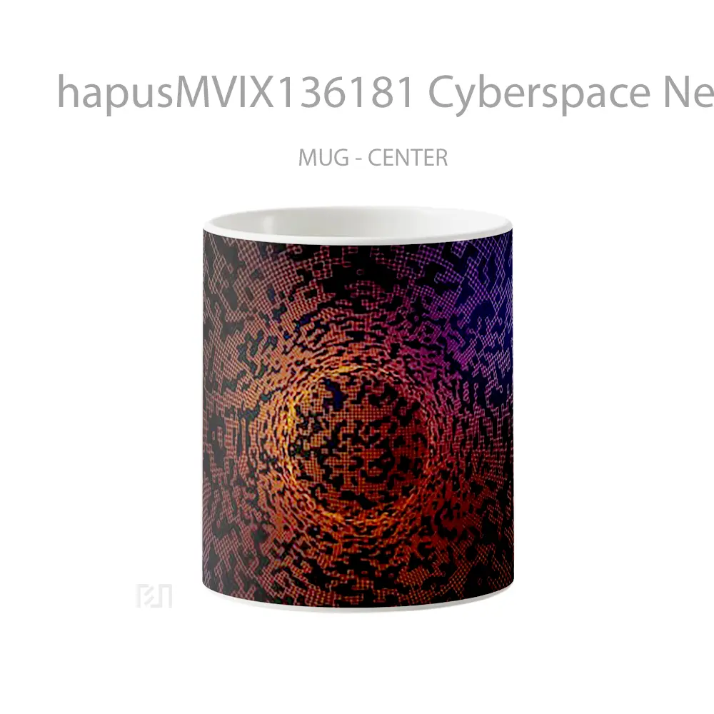 Mug Cyberspace Neon Lights Gelas Keramik Unik