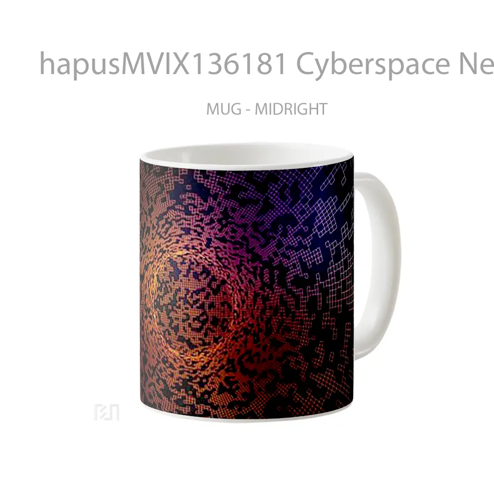 Mug Cyberspace Neon Lights Gelas Keramik Unik - All-side / Desain