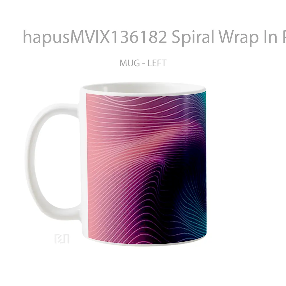 Mug Spiral Wrap In Pink And Blue Gelas Keramik Unik - All-side / Desain